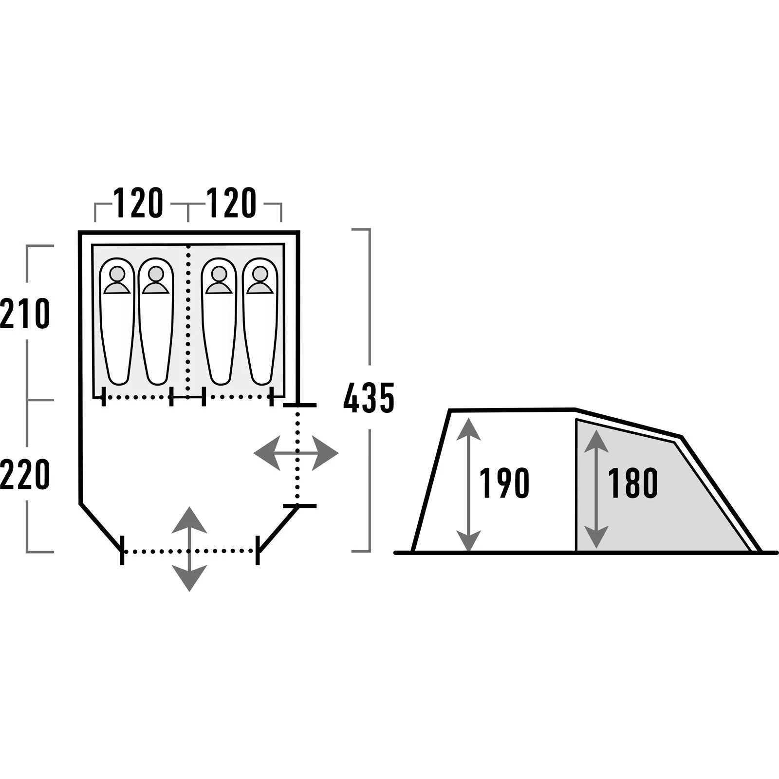 HIGH PEAK Ancona 4.0 - Familienzelt 2 HIGH PEAK Ancona 4.0 - Familienzelt – Bild 2