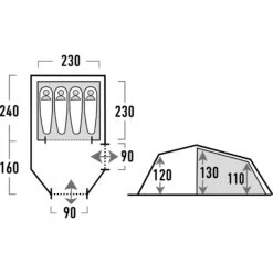 HIGH PEAK Goshawk 4 - Vier-Personen-Tunnel-Zelt -Camping-ausrüstung Verkaufsgeschäft high peak goshawk 4 vier personen tunnel zelt pesto red hip 10307 2