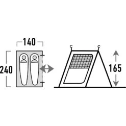 HIGH PEAK Tour 2.0 Inner - Innenzelt -Camping-ausrüstung Verkaufsgeschäft high peak tour 2 0 inner innenzelt hip 14168 1
