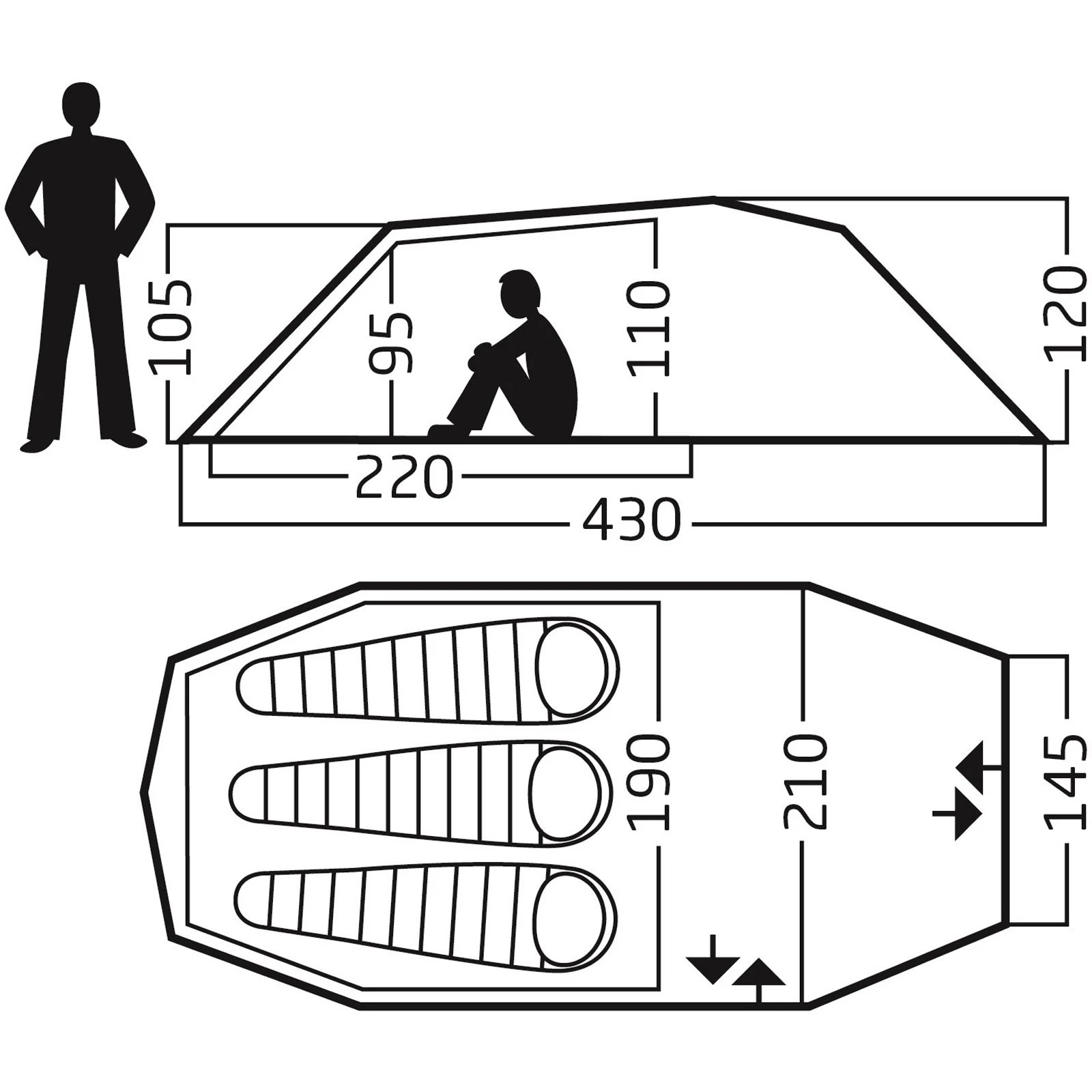 Nordisk Oppland 3 SI - Drei-Personen-Tunnelzelt 3 Nordisk Oppland 3 SI - Drei-Personen-Tunnelzelt – Bild 3