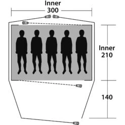 Outwell Cloud 5 - Fünf-Personen-Zelt 12 Outwell Cloud 5 - Fünf-Personen-Zelt -Camping-ausrüstung Verkaufsgeschäft outwell cloud 5 fuenf personen zelt green grey rl 150177 1