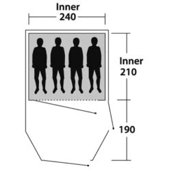 Outwell Earth 4 - Vier-Personen-Tunnel-Zelt -Camping-ausrüstung Verkaufsgeschäft outwell earth 4 vier personen tunnel zelt green grey rl 150172 1