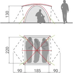 VAUDE Campo Grande 3-4P - Zelt -Camping-ausrüstung Verkaufsgeschäft vaude campo grande 3 4p zelt vau 14225 1700 5