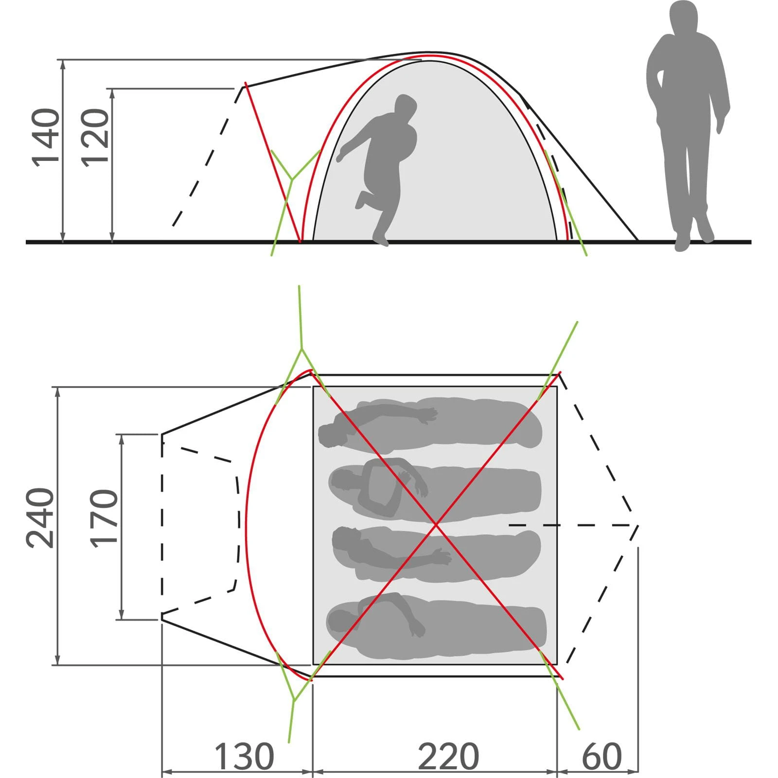 VAUDE Campo Grande XT 4P - Vier-Personen-Zelt 5 VAUDE Campo Grande XT 4P - Vier-Personen-Zelt – Bild 5
