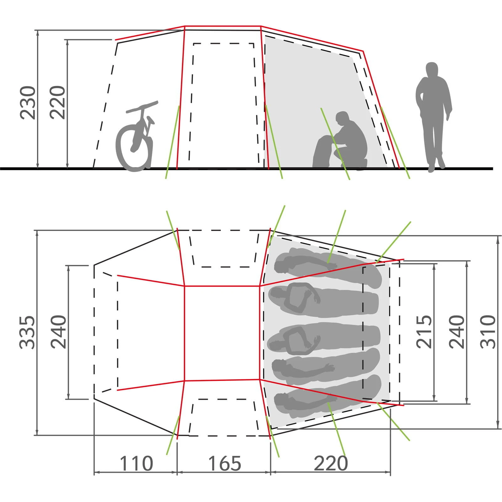 VAUDE Drive Van XT 5P - Busvorzelt 2 VAUDE Drive Van XT 5P - Busvorzelt – Bild 2