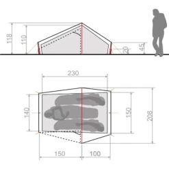 VAUDE Lizard Seamless 2-3P - Zelt 9 VAUDE Lizard Seamless 2-3P - Zelt -Camping-ausrüstung Verkaufsgeschäft vaude lizard seamless 2 3p zelt cress green vau 14418 1820 4