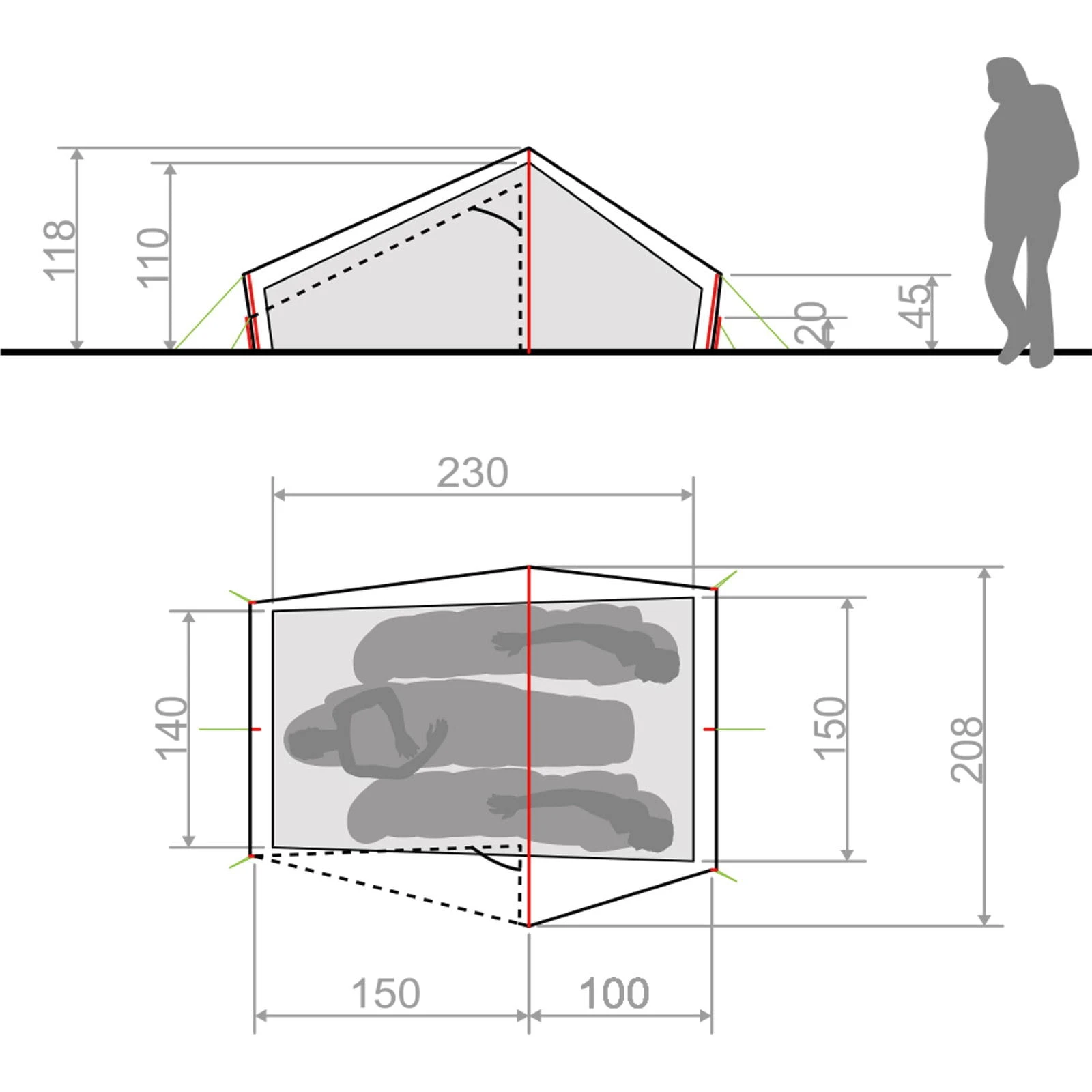 VAUDE Lizard Seamless 2-3P - Zelt 5 VAUDE Lizard Seamless 2-3P - Zelt – Bild 5